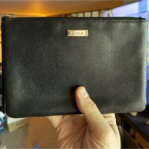 Furla Babylon Large Envelope Clutch/Pouch - Black Saffiano Leather